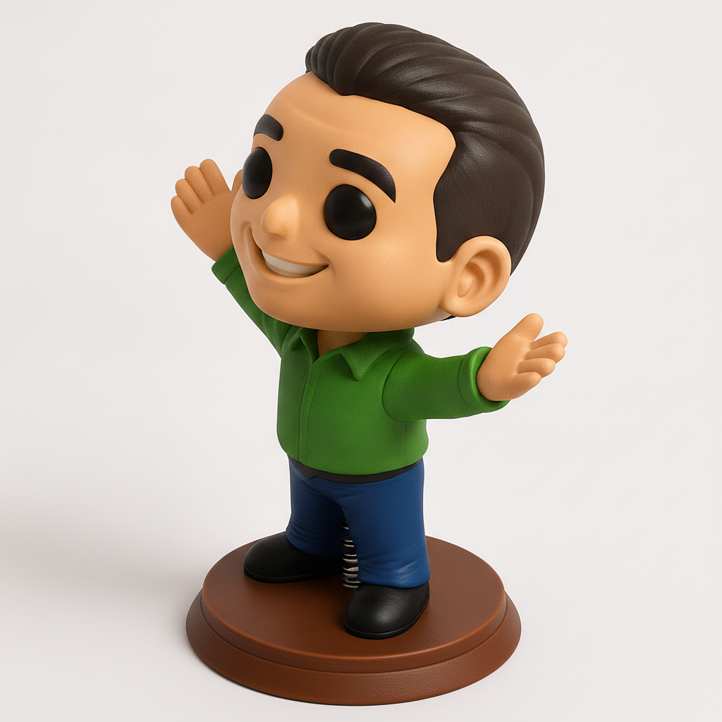 face anatomy 3d model-create 3d face model from photo_Friendly Desk Buddy Bobblehead - Print, Assemble, Smile!