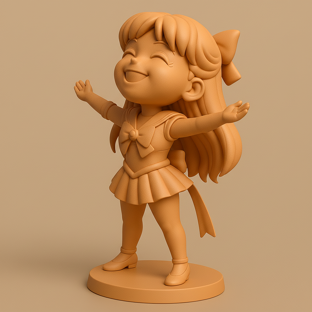 silhouette 3d printer maker-3d portrait printing_Joyful Character Figure for Printing