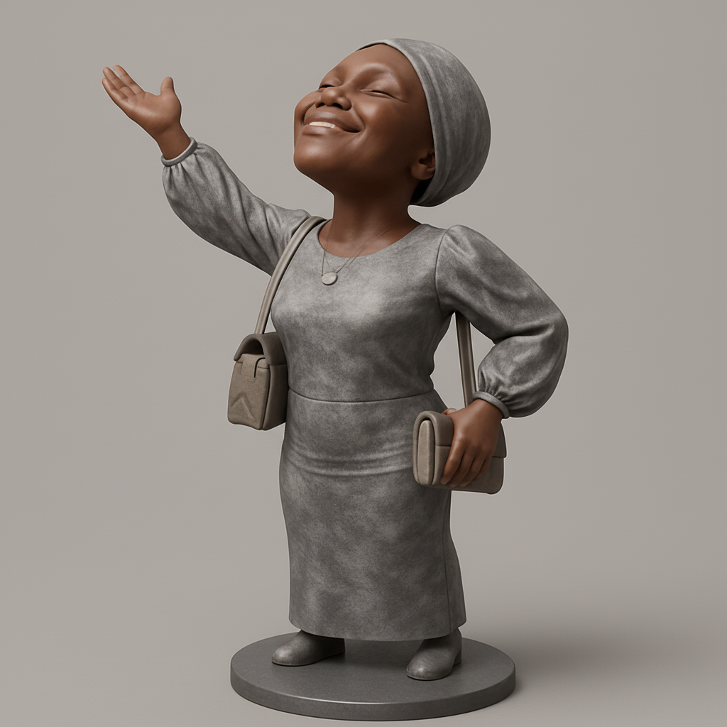 silhouette 3d printer maker-3d portrait printing_Uplifted Spirit Figurine - A Beacon of Joy