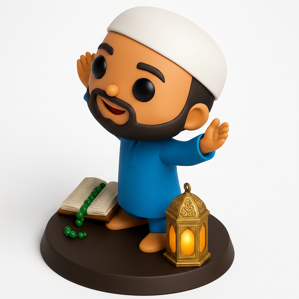 face to 3d model ai-3D portrait printing from photo_Celebrate Eid & Ramadan: Joyful Muslim Figure 