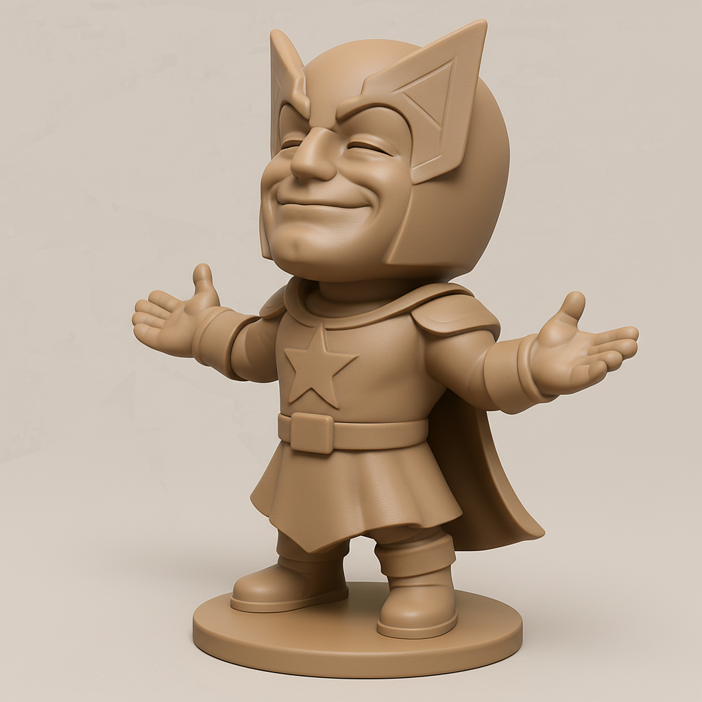 silhouette 3d printer maker-3d portrait printing_Chibi Warrior: Bring Joy with this Easy-Print Figure!