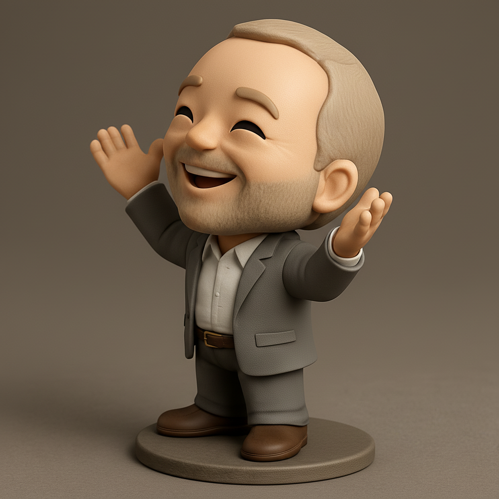 face to 3d model ai-3D portrait printing from photo_Joyful Success Figure - Boost Your Desk's Vibe!