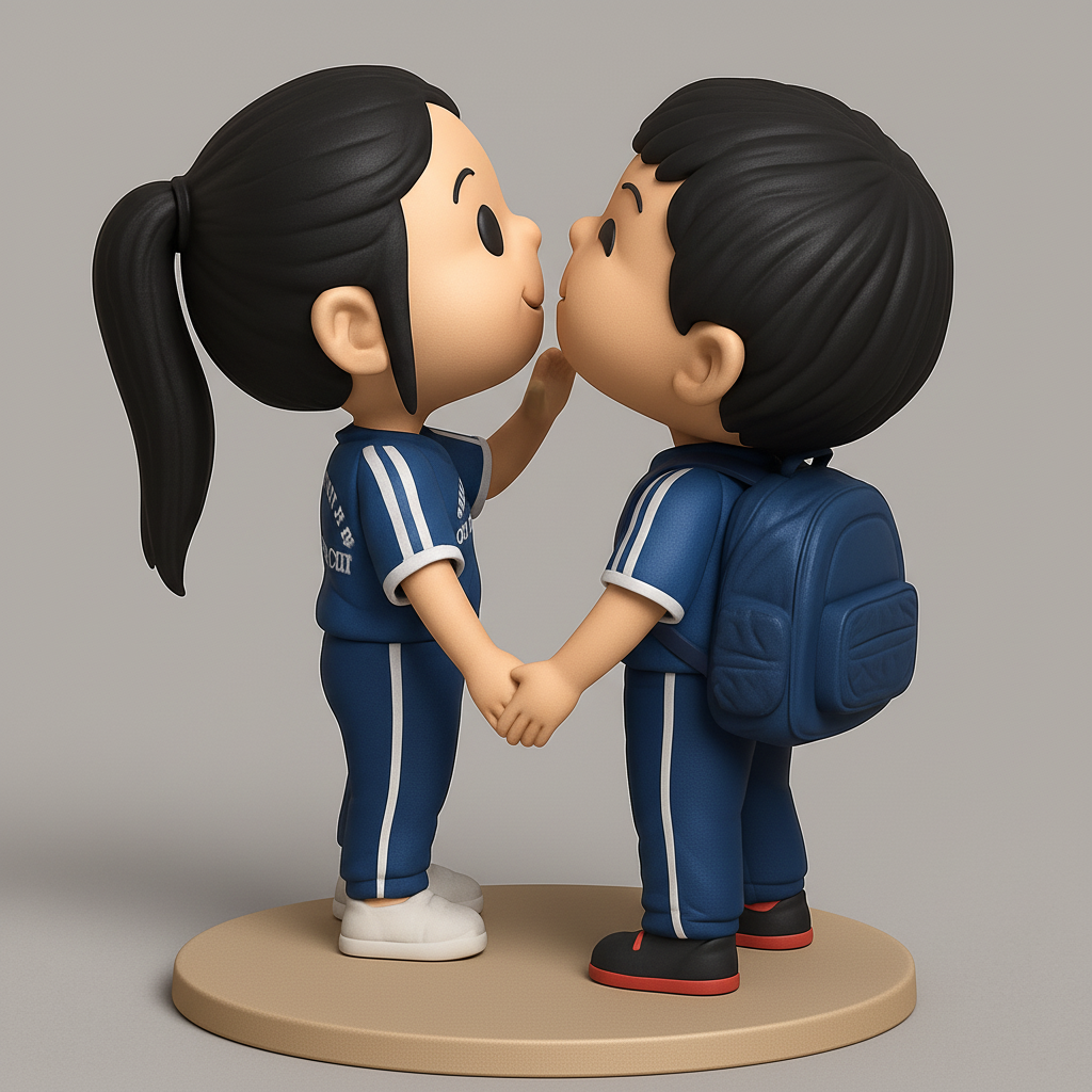 face anatomy 3d model-create 3d face model from photo_Sweet School Buddies Figurines - Friendship Duo