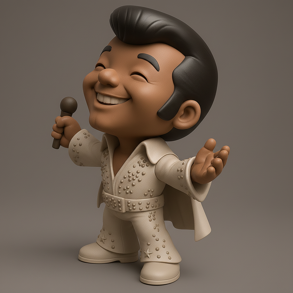 face anatomy 3d model-create 3d face model from photo_Fun Retro Elvis-Inspired Figurine