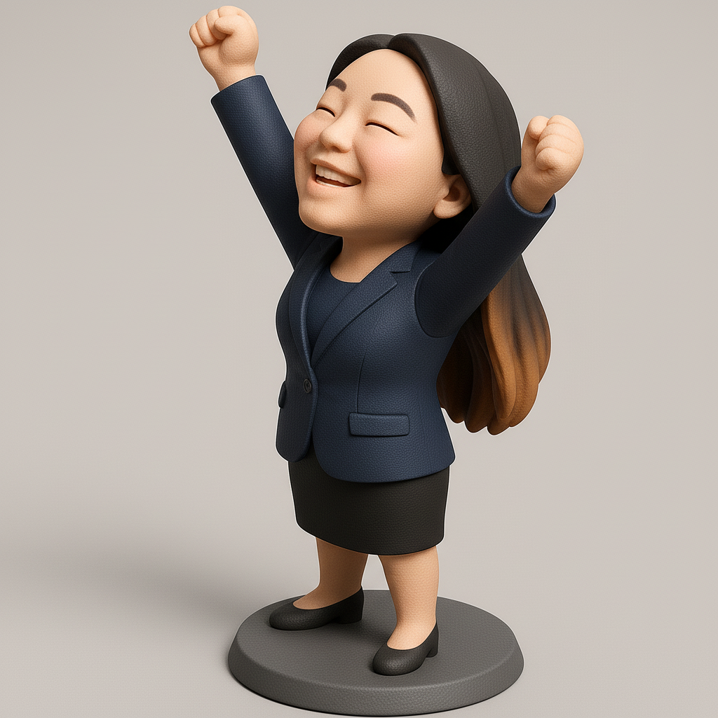 face anatomy 3d model-create 3d face model from photo_Joyful Businesswoman 3D Model