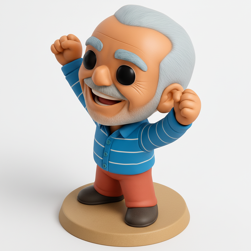 face to 3d model ai-3D portrait printing from photo_Happy Senior Figure: Celebrate Joy & Success!