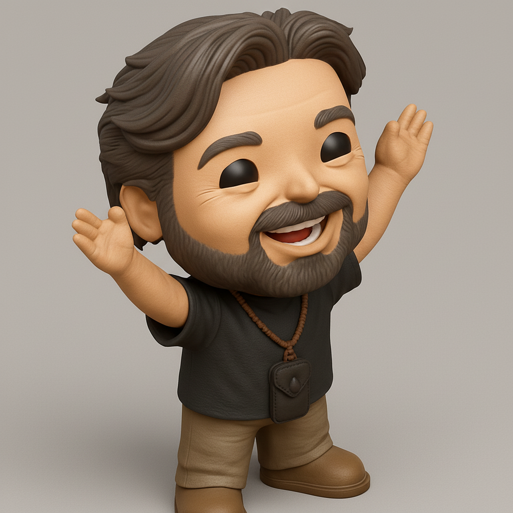 face anatomy 3d model-create 3d face model from photo_Cheerful Bearded Guy Figurine - Your Happy Desk Buddy