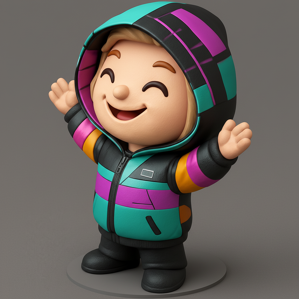 face anatomy 3d model-create 3d face model from photo_Happy Hoodie Buddy: Print Your Own Joyful Desk Pal!