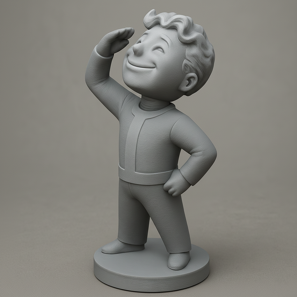 face anatomy 3d model-create 3d face model from photo_Saluting Hero Figurine for 3D Printing