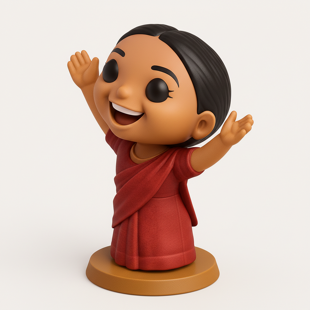 face to 3d model ai-3D portrait printing from photo_Cute Celebratory Girl Figurine - Print & Smile!