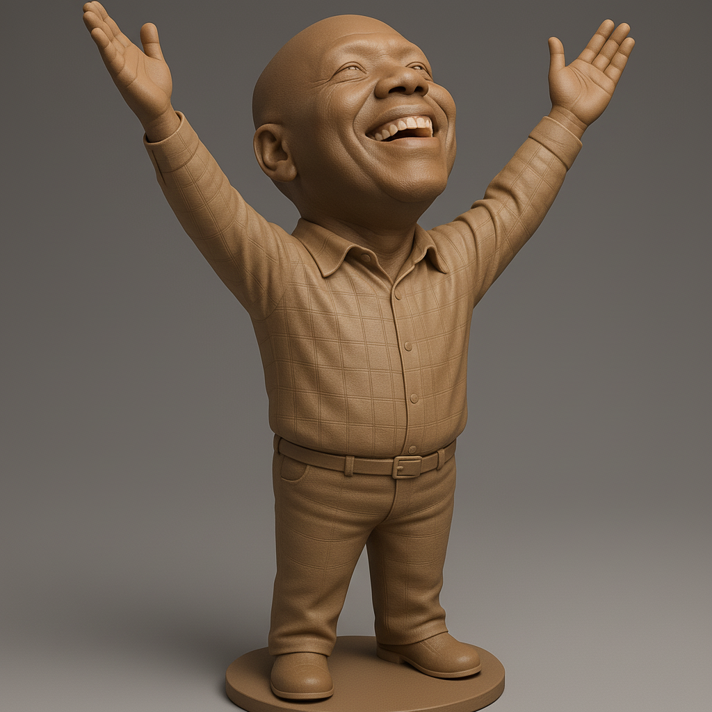 silhouette 3d printer maker-3d portrait printing_Joyful Figure with Outstretched Arms