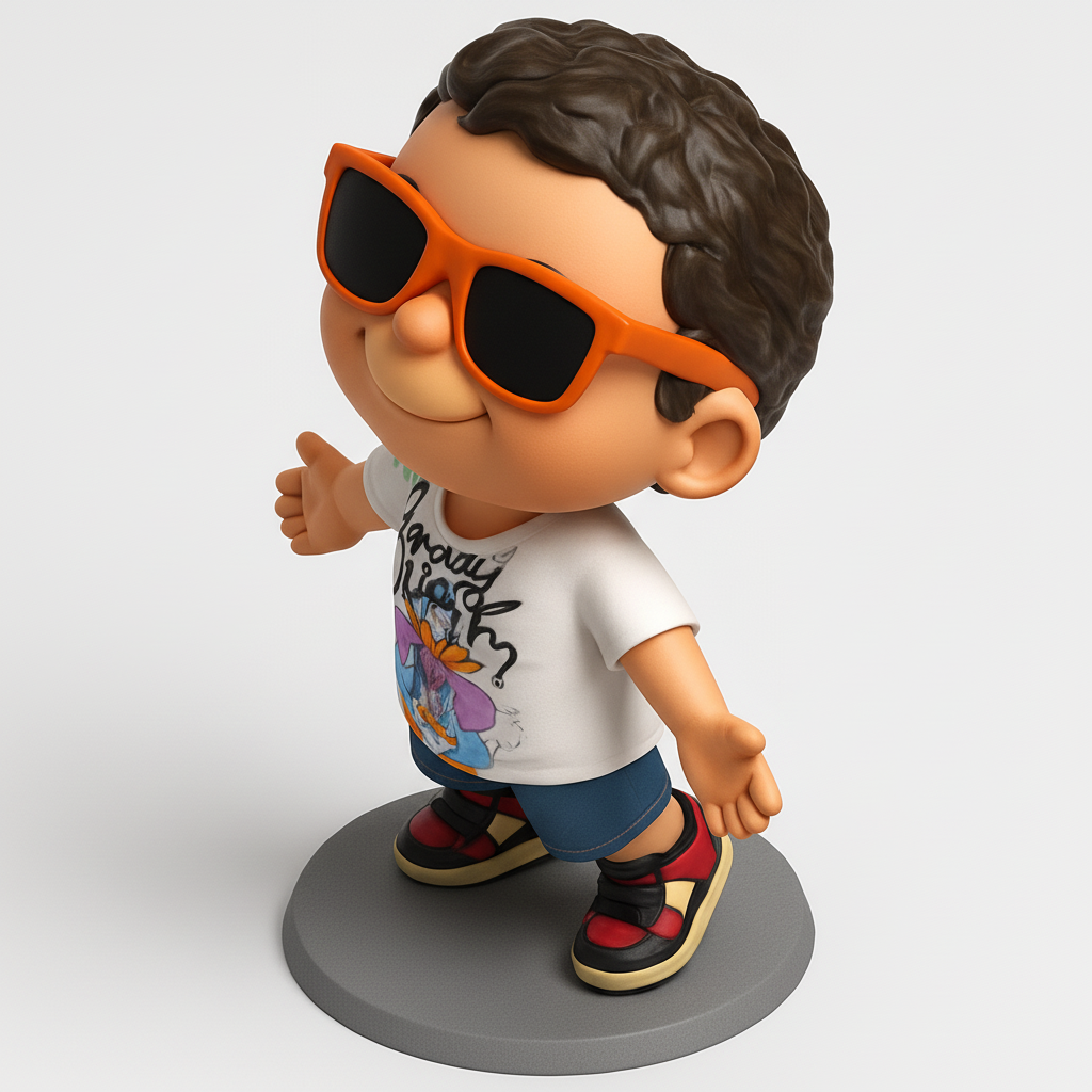 face anatomy 3d model-create 3d face model from photo_Cool Shades Kid - Fun & Easy Print Figurine