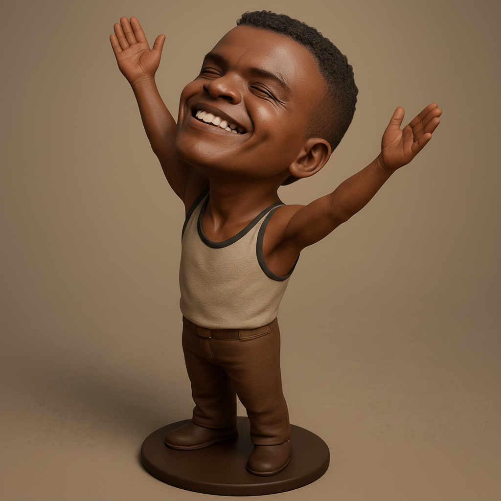 face anatomy 3d model-create 3d face model from photo_Big Smile Kid Figurine - Embrace Pure Joy!