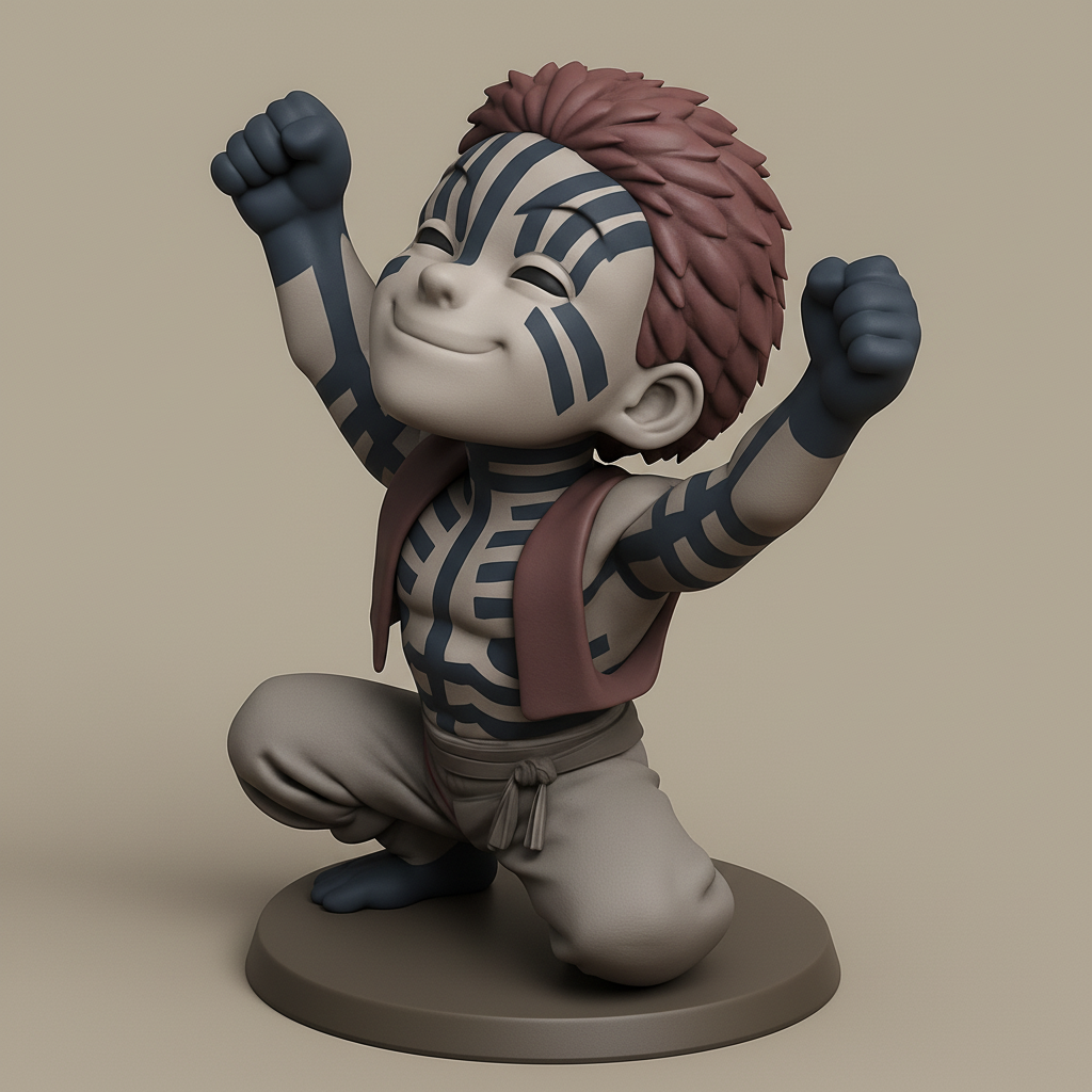 silhouette 3d printer maker-3d portrait printing_Joyful Warrior Kid 3D Model