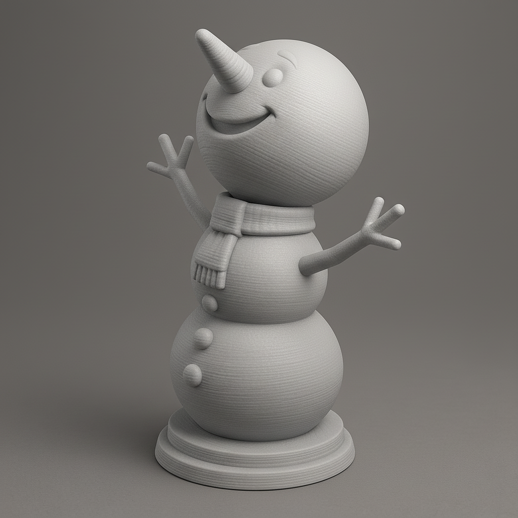 face anatomy 3d model-create 3d face model from photo_Cheerful Snowman Figurine for Festive Decor