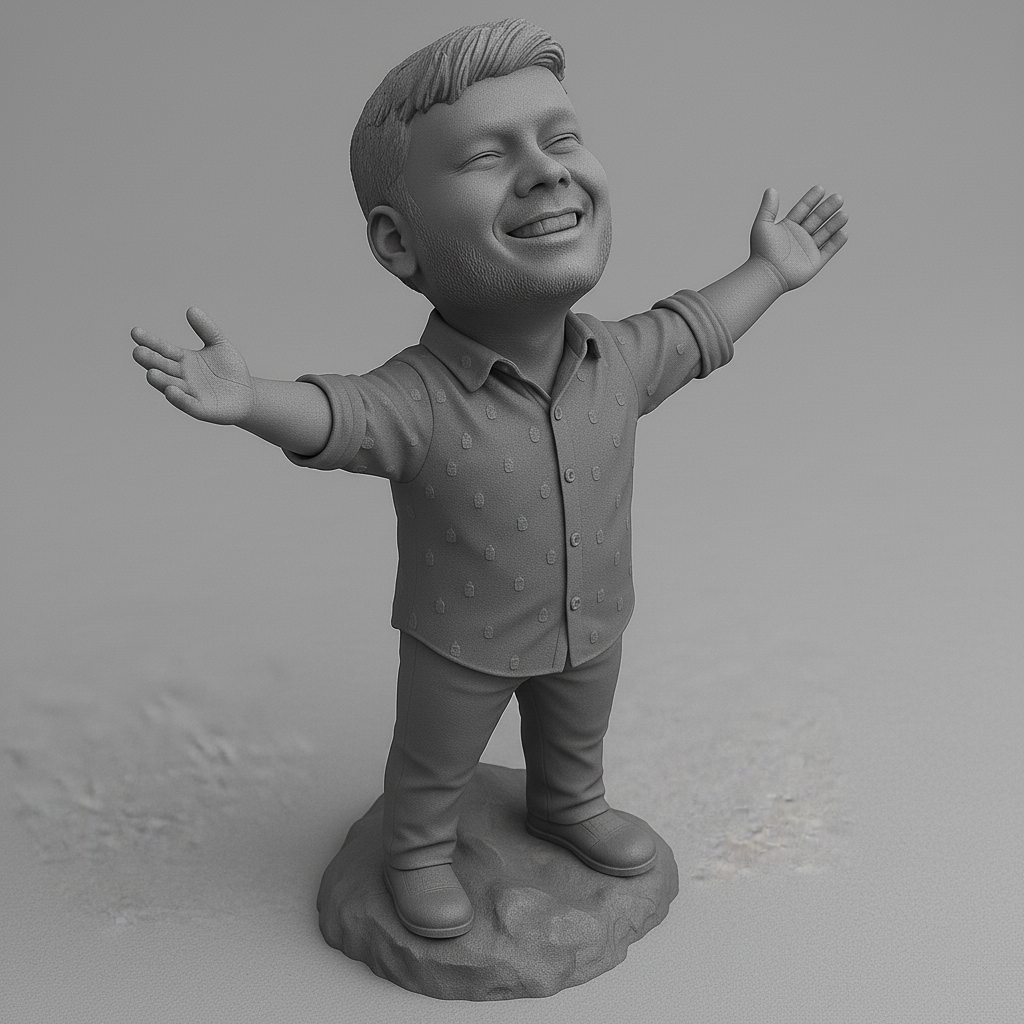 face anatomy 3d model-create 3d face model from photo_Joyful Character Pose for Your Collection