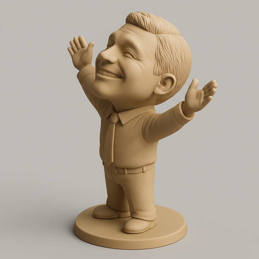 face to 3d model ai-3D portrait printing from photo_Joyful Success Figure: Celebrate Every Win!