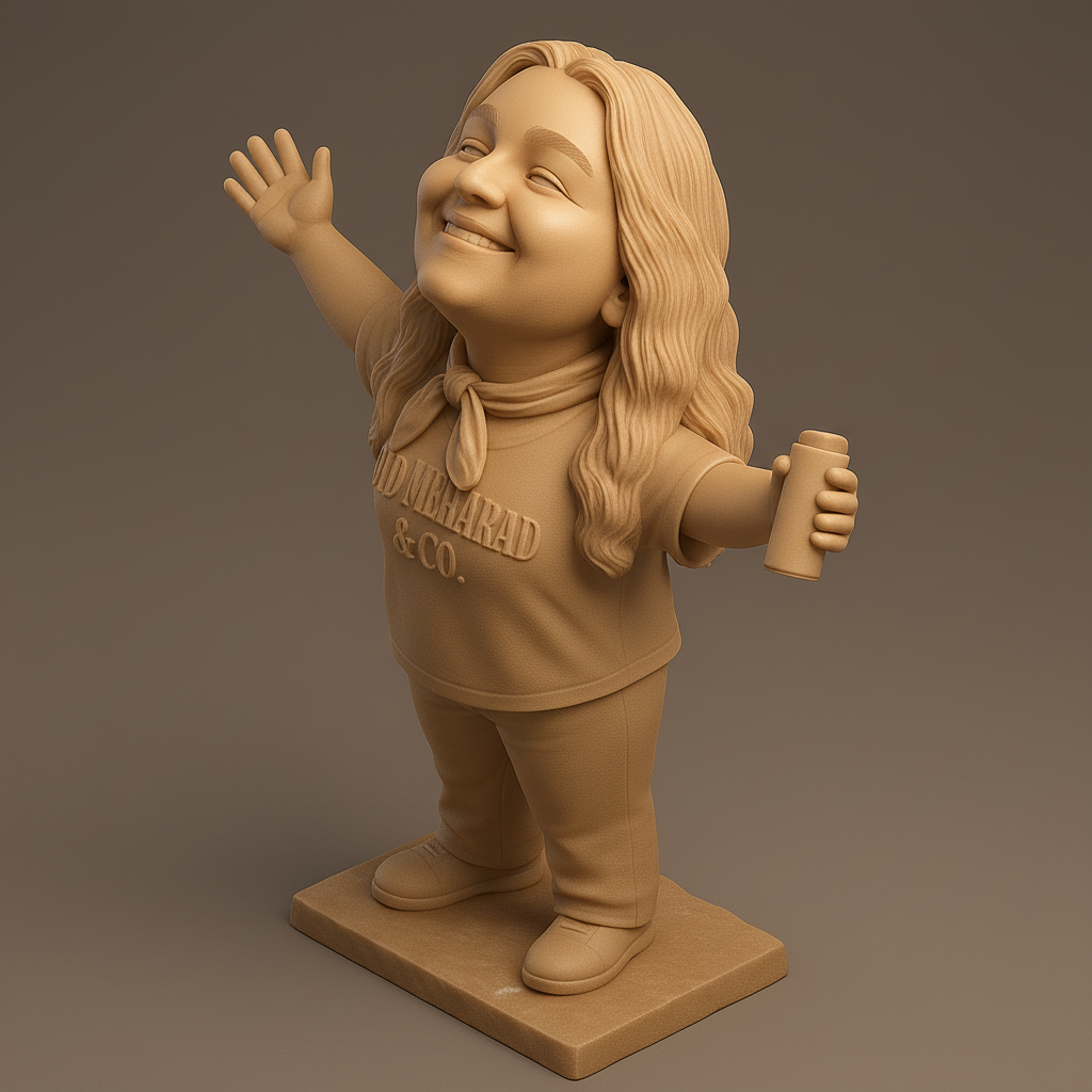 silhouette 3d printer maker-3d portrait printing_Joyful Figurine: Embrace the Cheer!