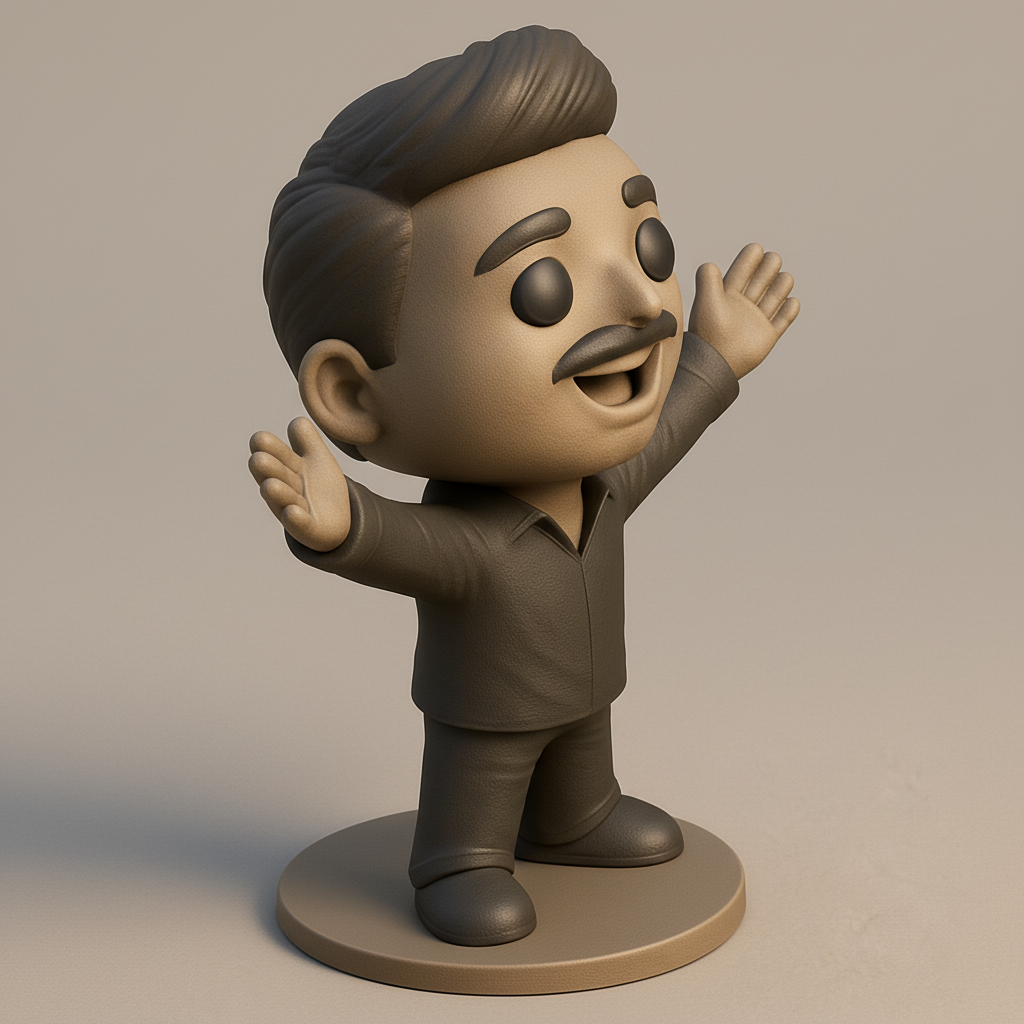 face anatomy 3d model-create 3d face model from photo_Chibi Charmer: Welcoming Man Desk Decor 3D Model