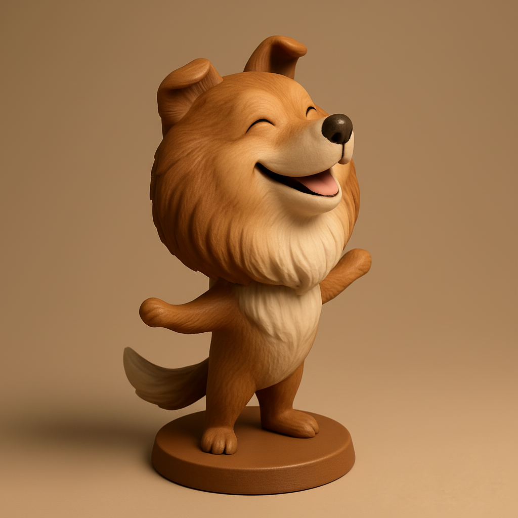 face anatomy 3d model-create 3d face model from photo_Pure Joy Pup: Printable Happy Dog Desk Friend
