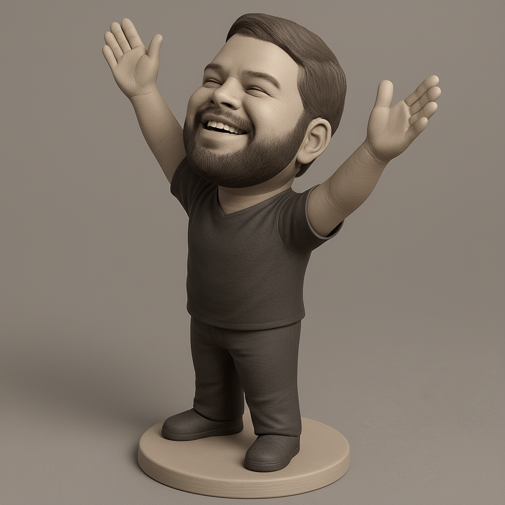 face to 3d model ai-3D portrait printing from photo_Joyful Success Figure: Celebrate Every Win!