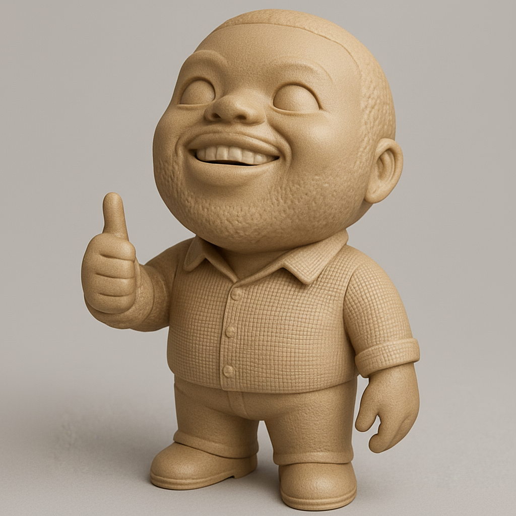 face to 3d model ai-3D portrait printing from photo_Smiling Thumbs Up Desk Figurine