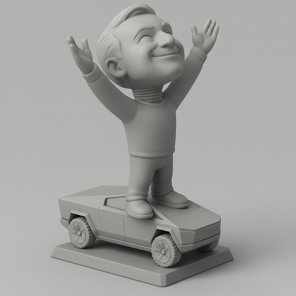 face anatomy 3d model-create 3d face model from photo_Joyful Figure on Futuristic Vehicle