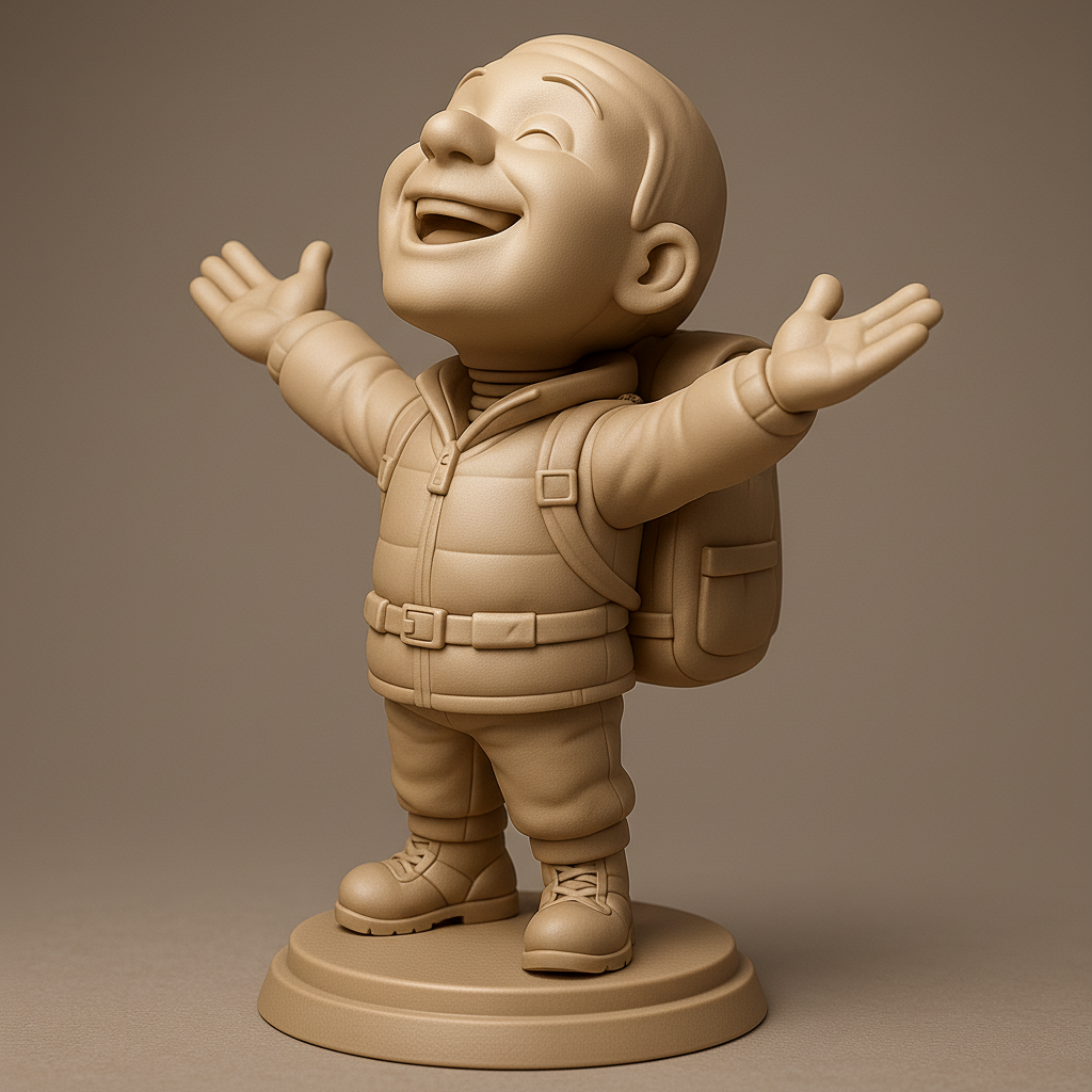 face anatomy 3d model-create 3d face model from photo_Joyful Adventurer: Fun Figurine for All Ages