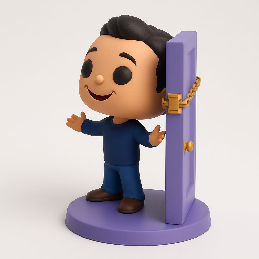 face to 3d model ai-3D portrait printing from photo_Warm Welcome Figurine with Chained Door