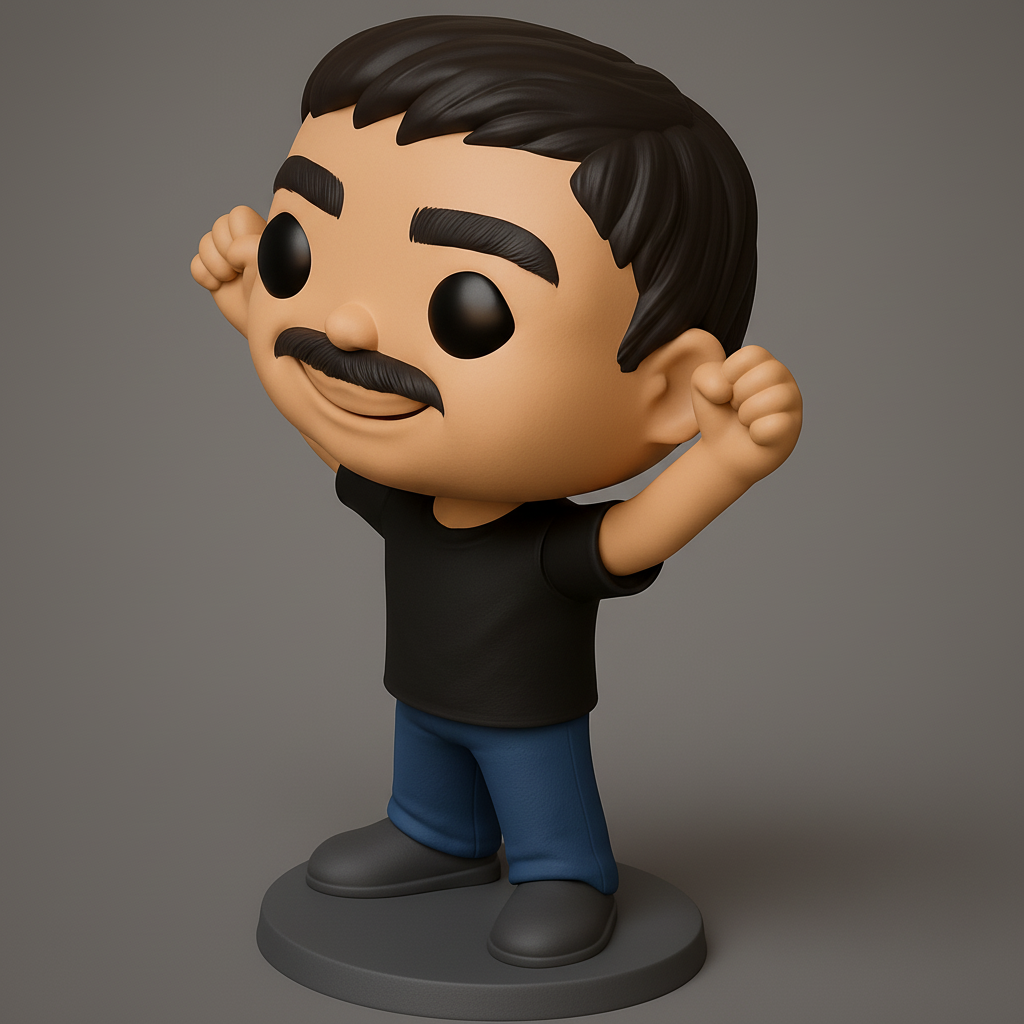 face to 3d model ai-3D portrait printing from photo_Ecstatic Pop-Style Figurine - Celebrate Success!