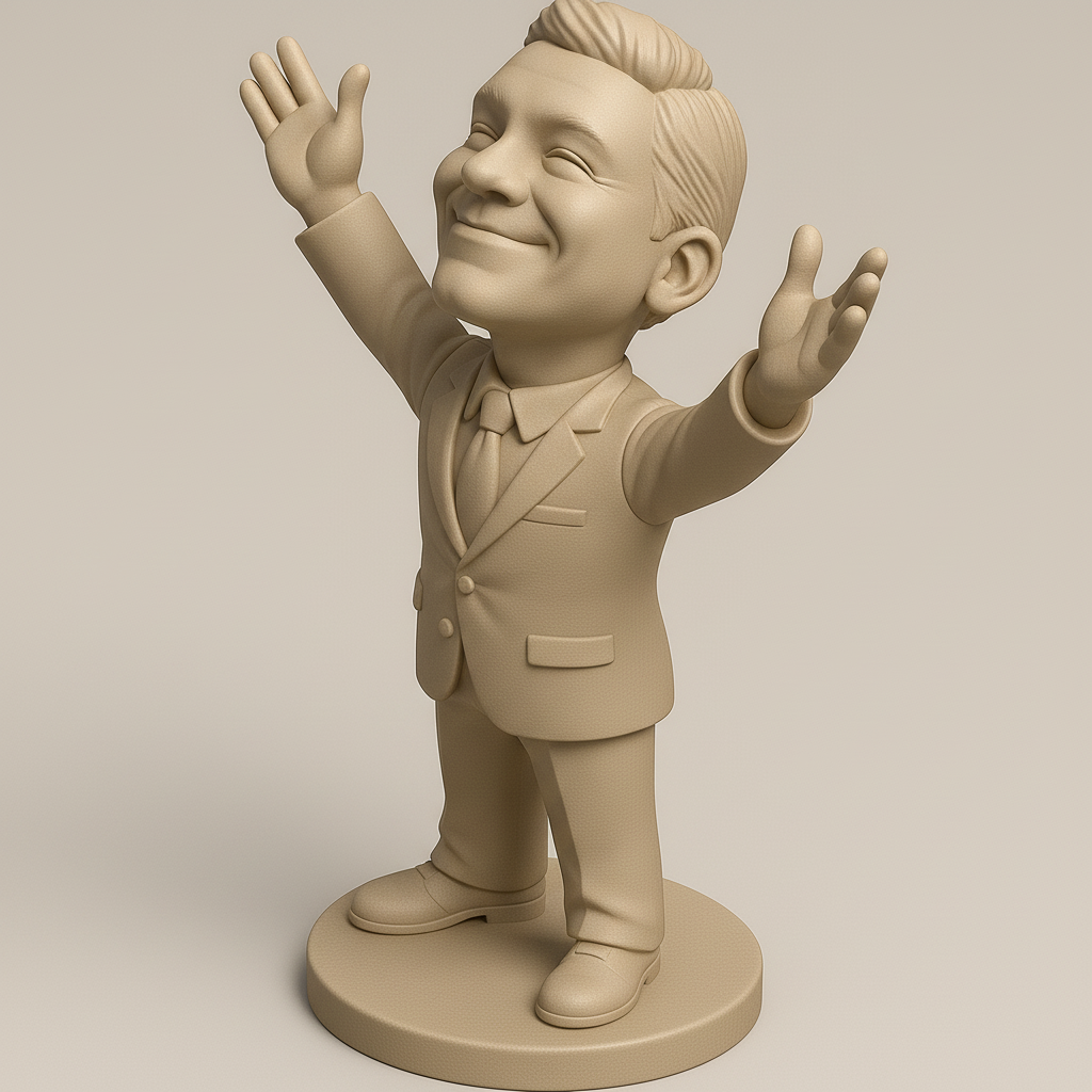 face anatomy 3d model-create 3d face model from photo_Cheerful Businessman Figurine