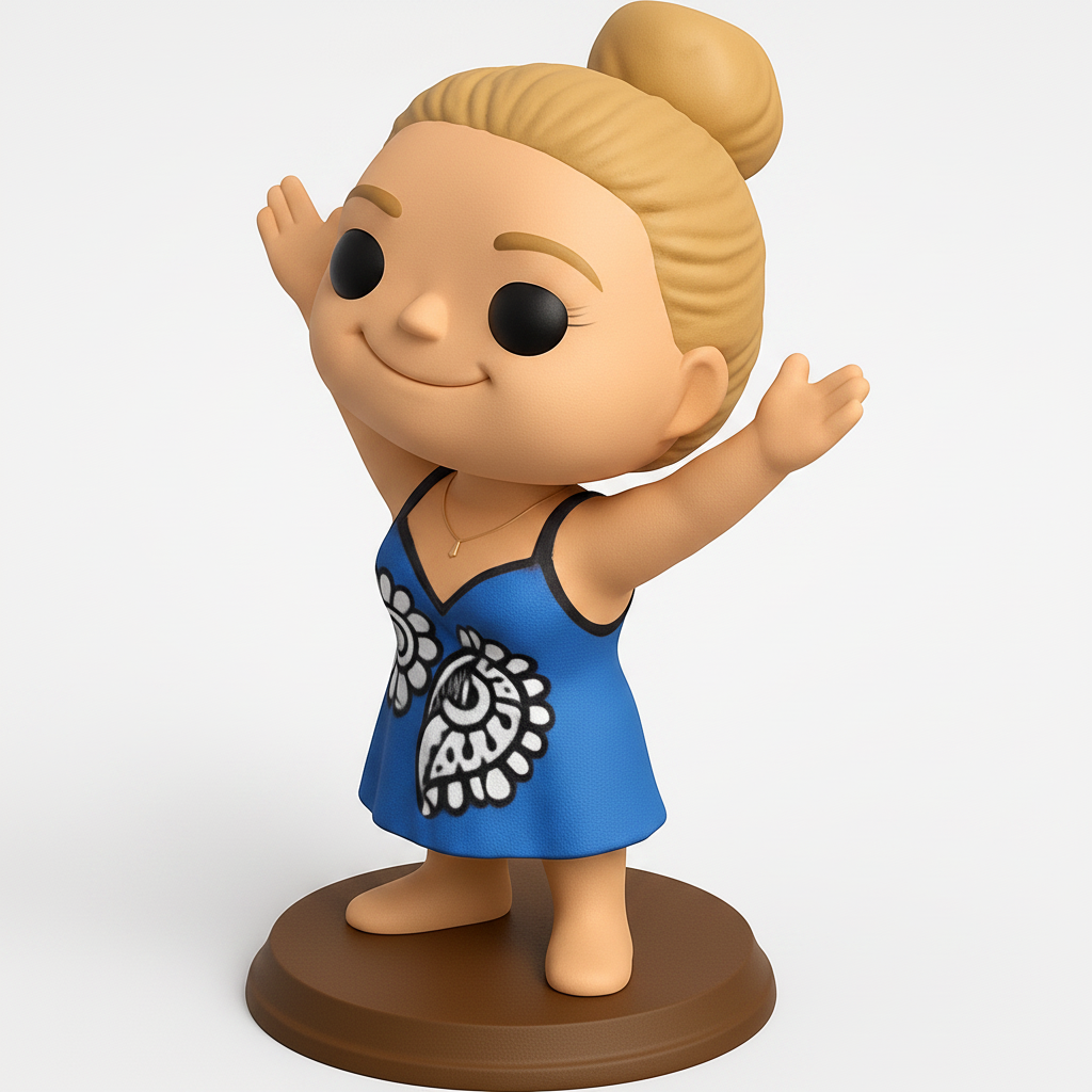face to 3d model ai-3D portrait printing from photo_Charming Blonde Funko Pop! Style Figure