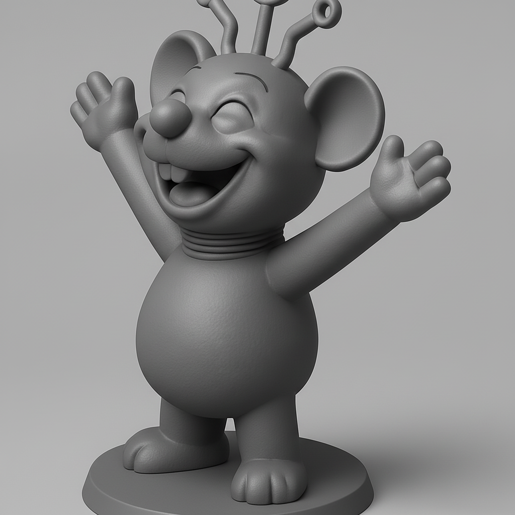 silhouette 3d printer maker-3d portrait printing_Joyful Laughing Alien Pal Figurine