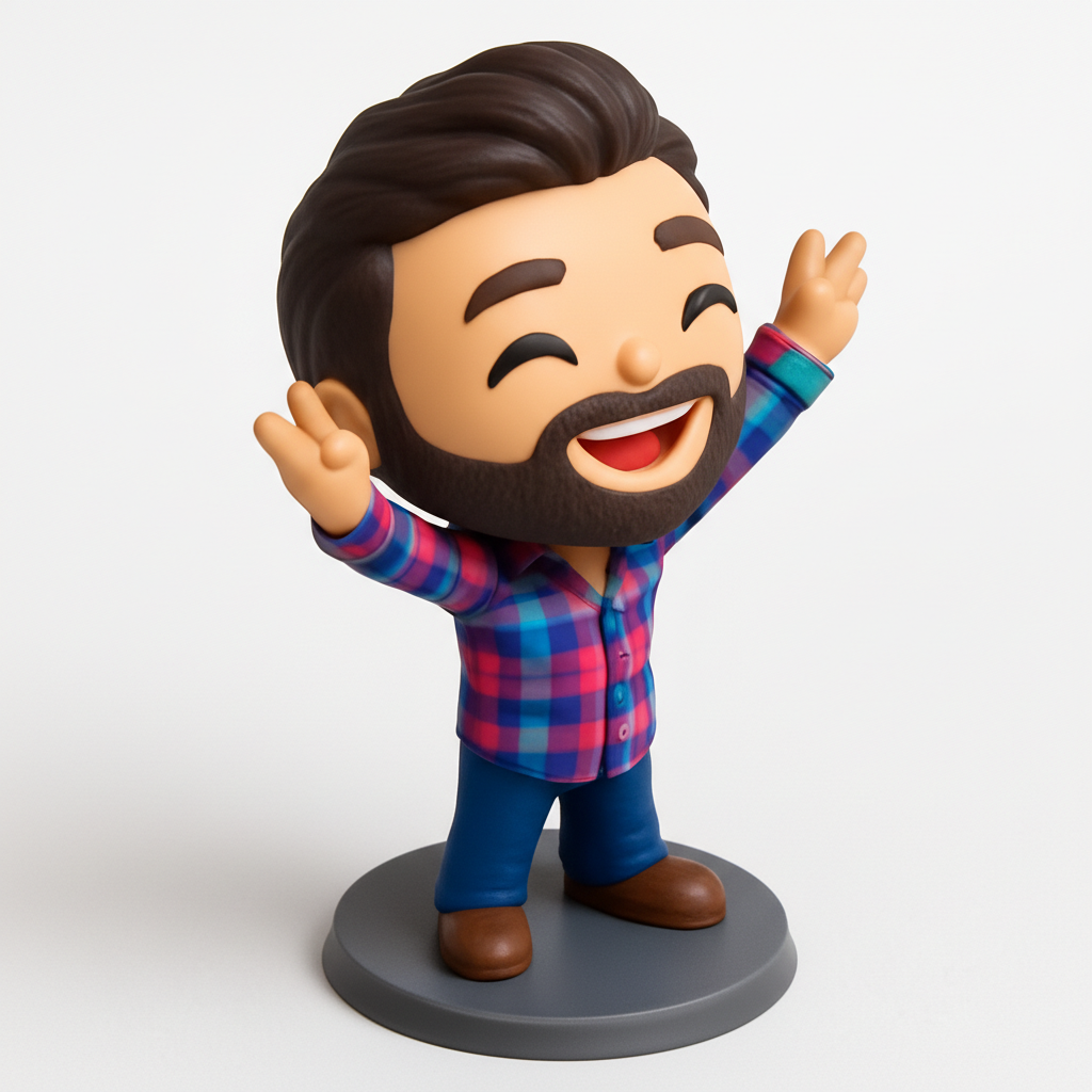face to 3d model ai-3D portrait printing from photo_Achieve & Inspire: Bearded Hero Desk Figurine