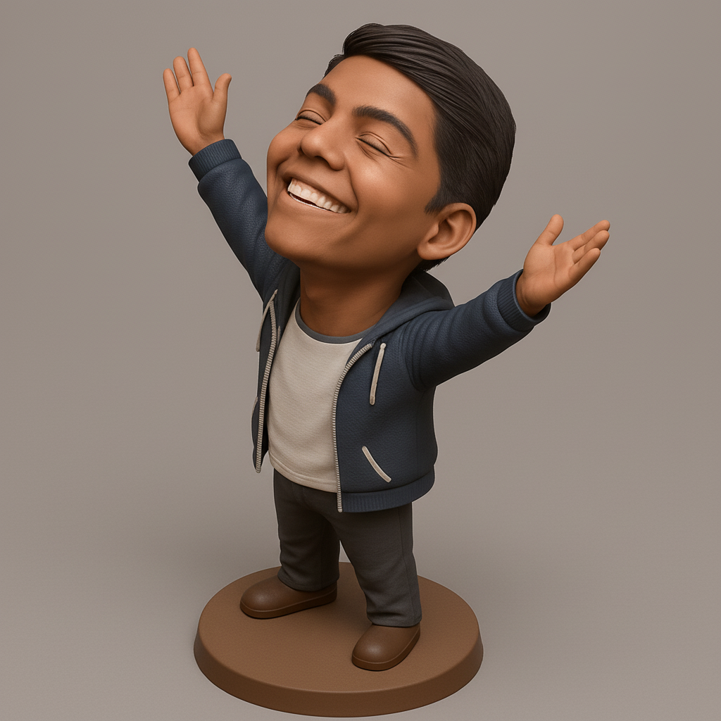 face anatomy 3d model-create 3d face model from photo_Joyful Embrace Figurine - Celebrate Success 3D Print