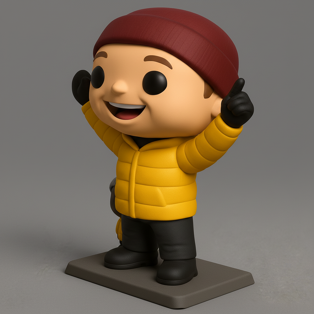 face to 3d model ai-3D portrait printing from photo_Smiling Winter Pop Figure Pair for Your Shelf