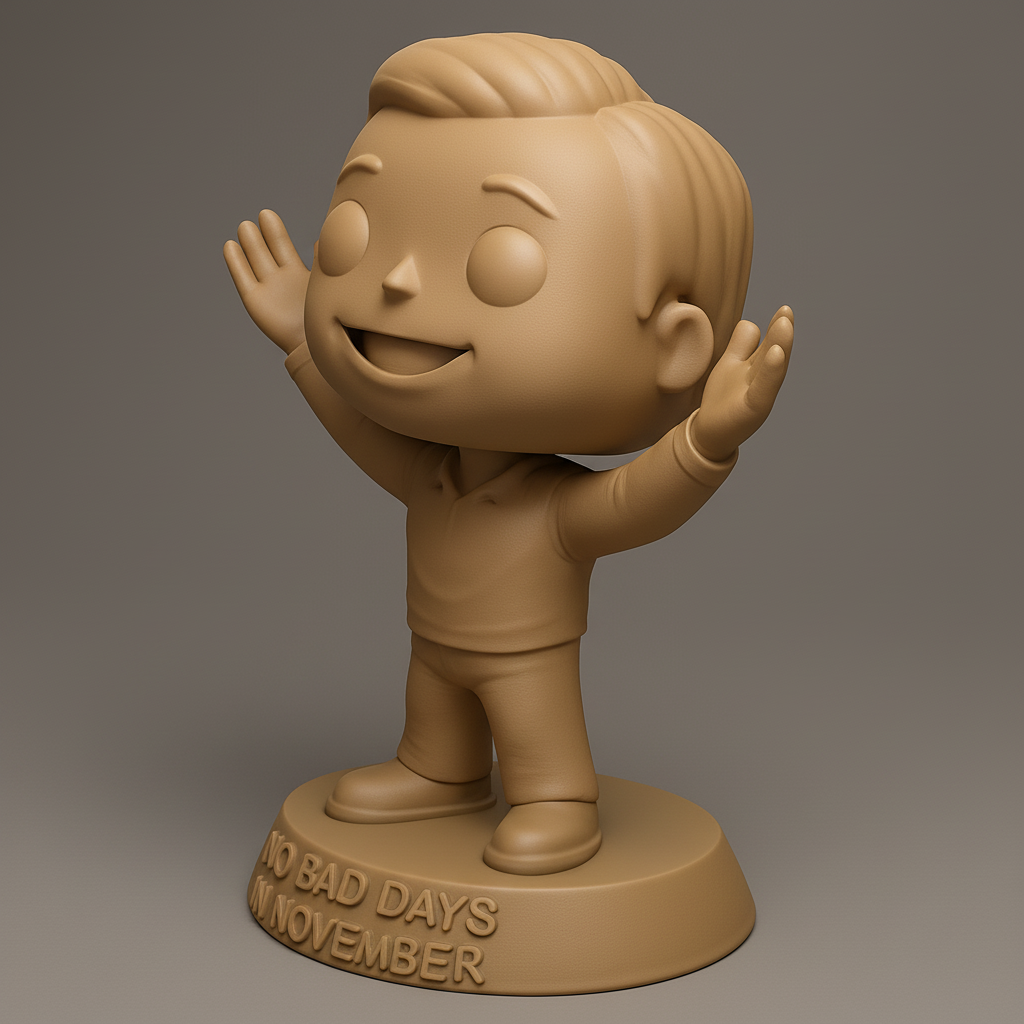 face to 3d model ai-3D portrait printing from photo_November Positivity Figurine | Good Vibes Desk Decor