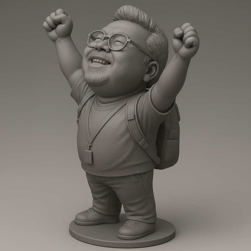 face anatomy 3d model-create 3d face model from photo_Joyful Victory Pose Figure Macky