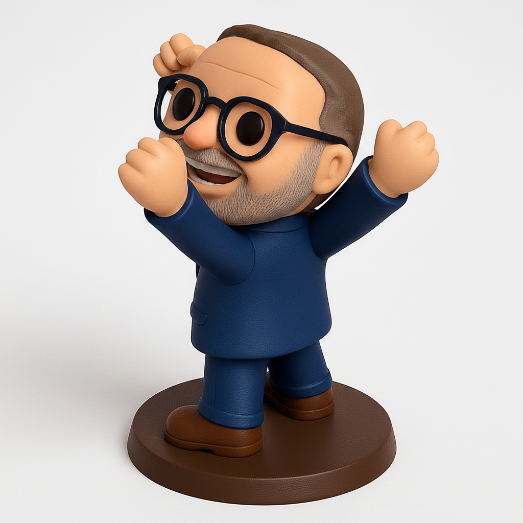face to 3d model ai-3D portrait printing from photo_Happy CEO Figure: Celebrate Success on Your Desk!
