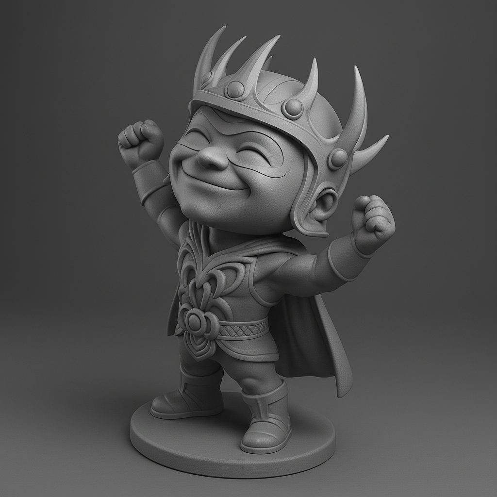 silhouette 3d printer maker-3d portrait printing_Victorious Hero Figurine for 3D Printing