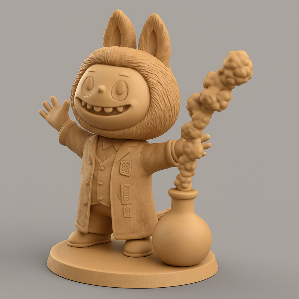 face anatomy 3d model-create 3d face model from photo_Whimsical Alchemist Bunny - Fun Lab Decor!