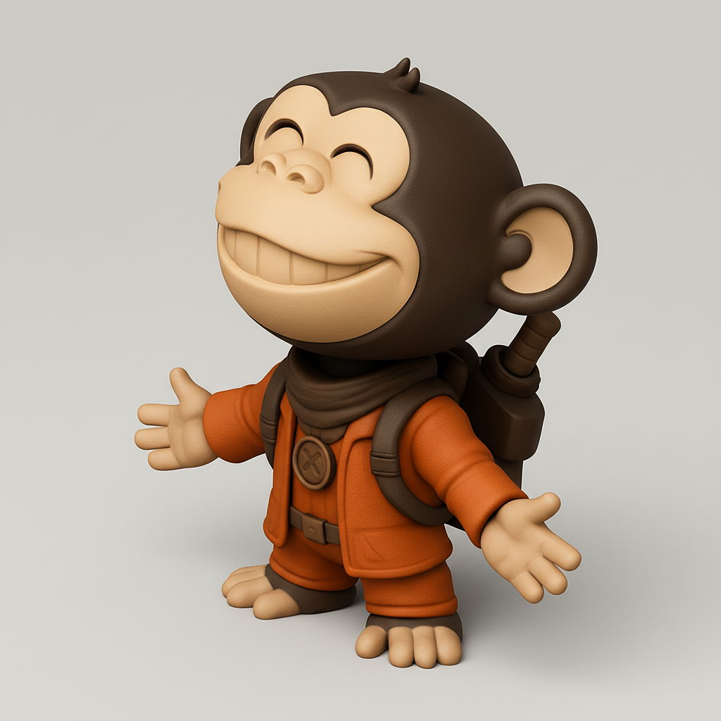 face anatomy 3d model-create 3d face model from photo_Adventure Awaits: Happy Monkey Pal 3D Model