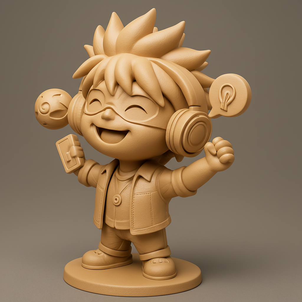 face anatomy 3d model-create 3d face model from photo_Idea Kid Chibi: Joyful Tech & Inspiration Figurine