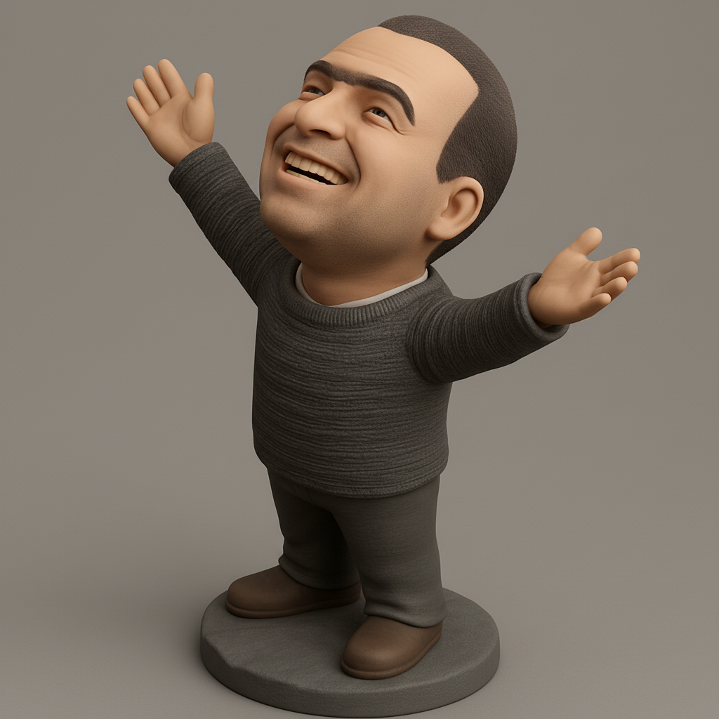 face to 3d model ai-3D portrait printing from photo_Pure Joy Figure: Embrace Happiness 3D Print
