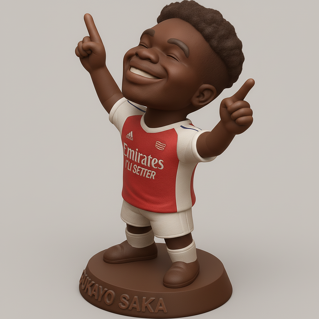 face to 3d model ai-3D portrait printing from photo_Arsenal's Star Boy Bukayo Saka Bobblehead - Print It!