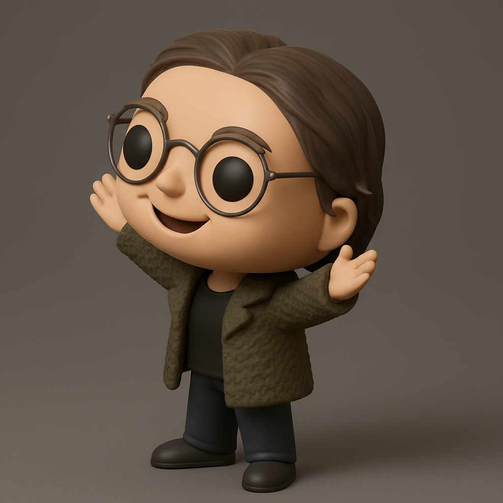 face to 3d model ai-3D portrait printing from photo_Warm Welcome Spectacled Figure 3D Print Model