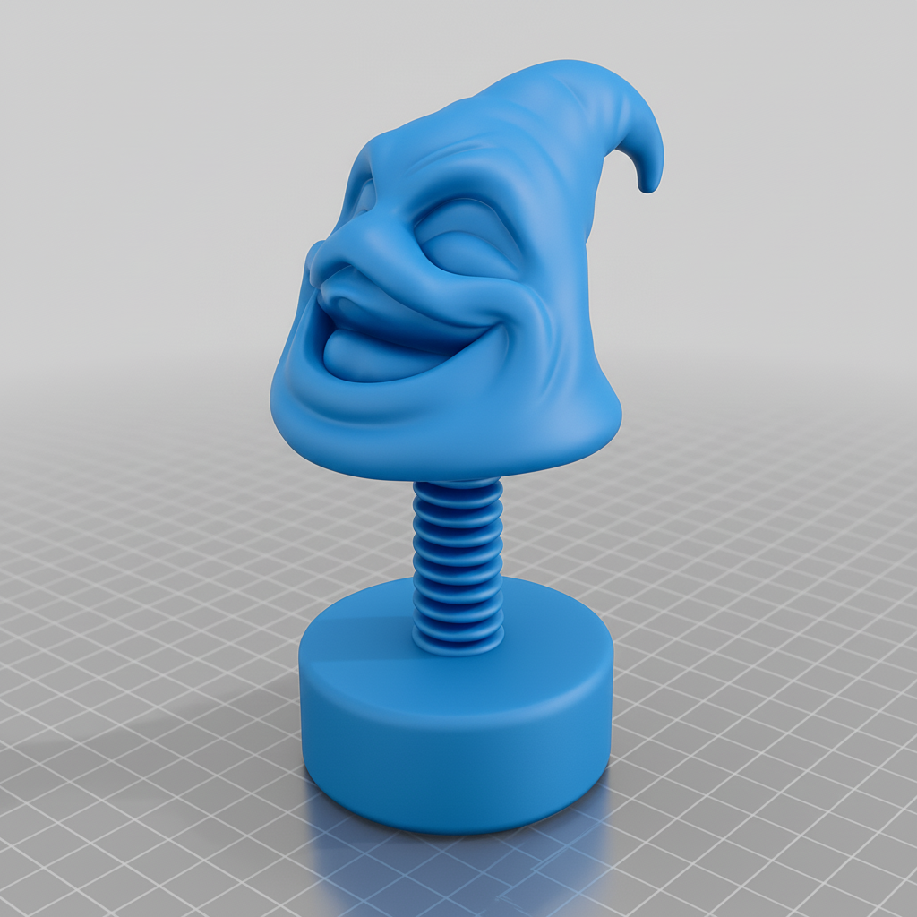 face anatomy 3d model-create 3d face model from photo_Whimsical Grinning Bobblehead - Fun Desk Pal!