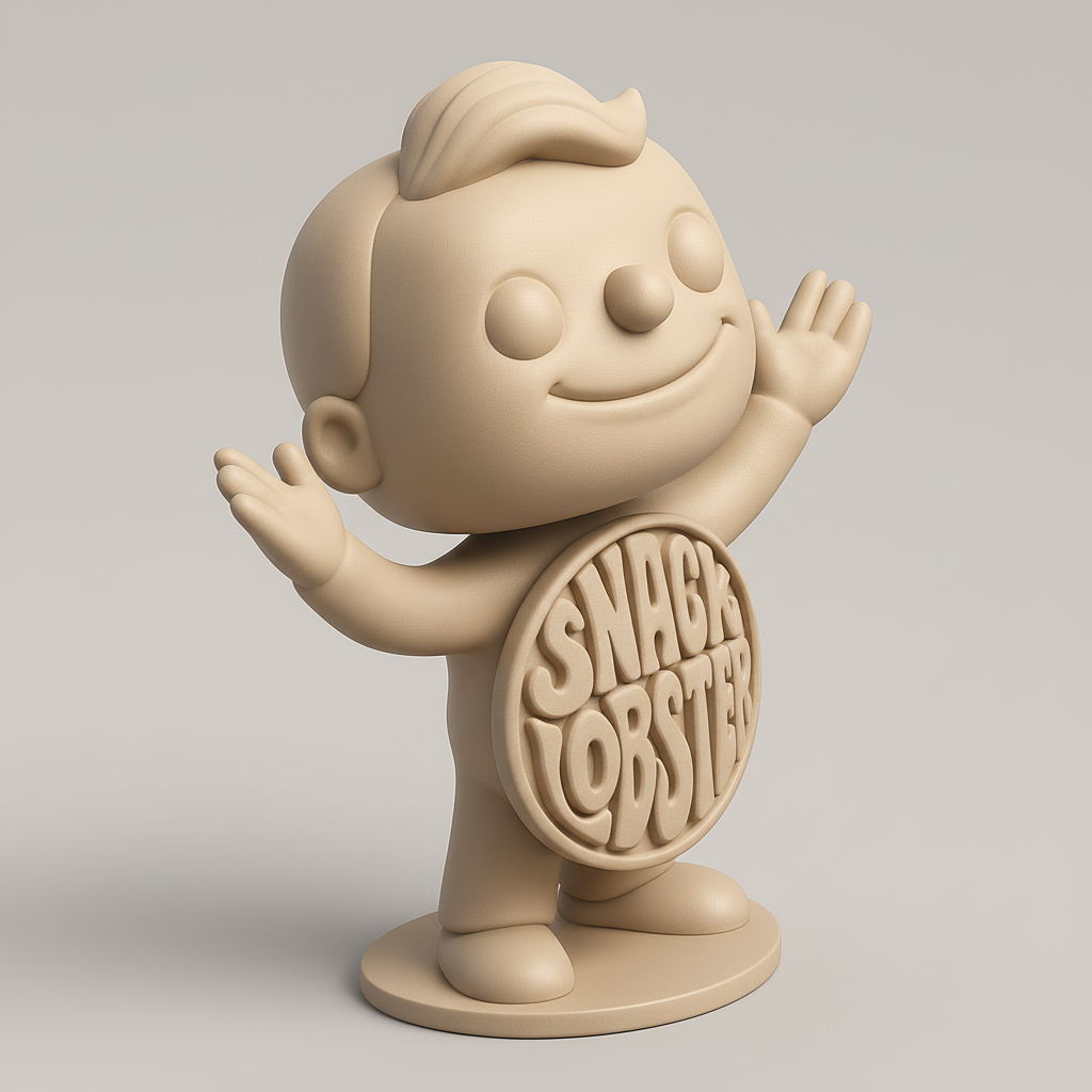 face anatomy 3d model-create 3d face model from photo_Snack Lobster Character: Your Quirky Desk Companion