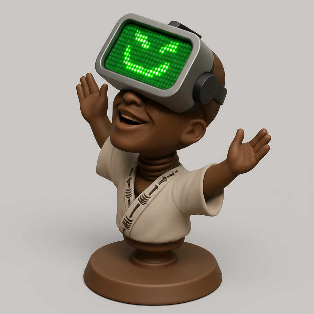 face anatomy 3d model-create 3d face model from photo_Joyful Tech Smile Bust for Positive Vibes