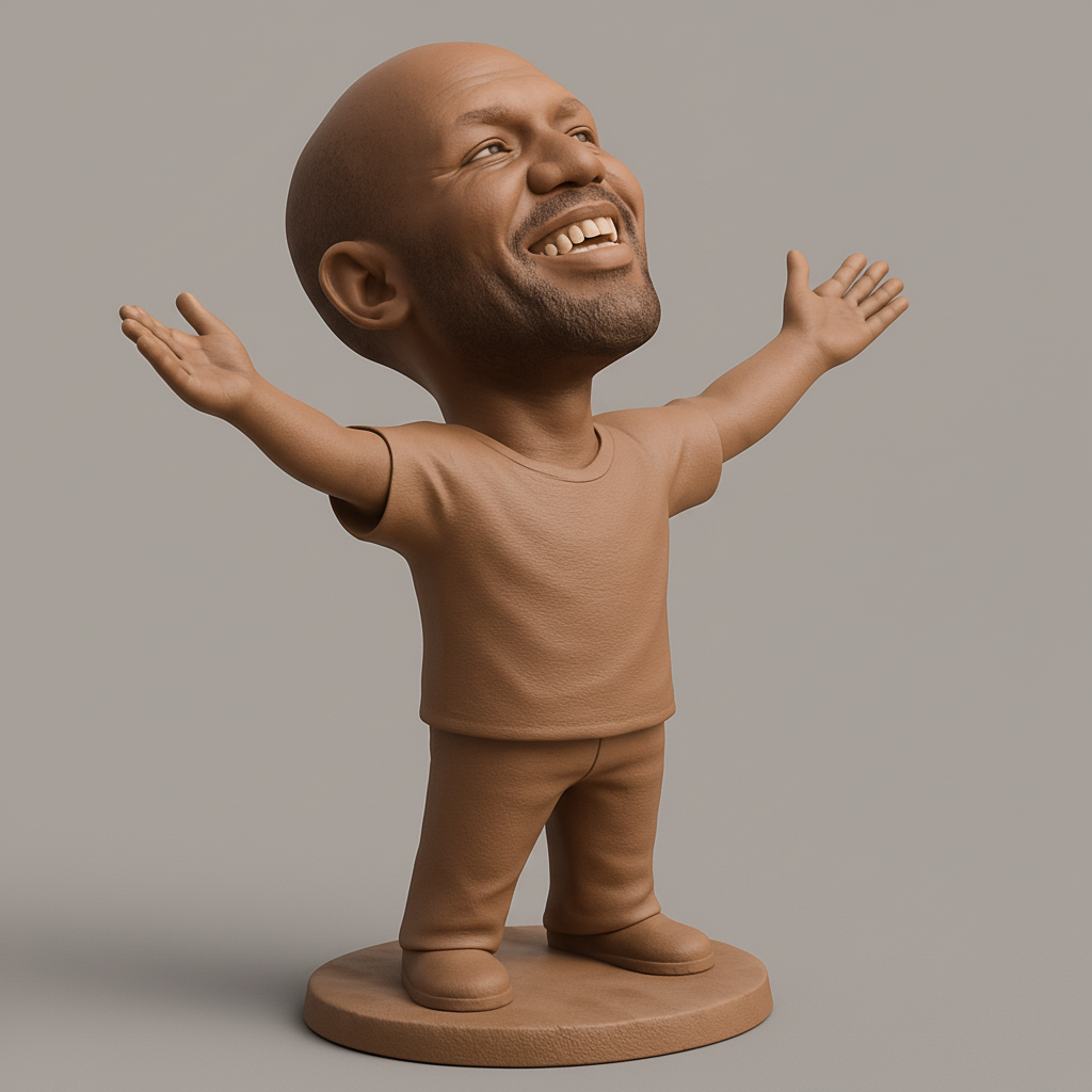 silhouette 3d printer maker-3d portrait printing_Joyful Embrace Figurine: Spread Happiness & Good Vibes